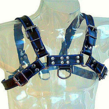 Imbracatura Pettorale in Pelle Nera con Anelli D per Bondage Esotico